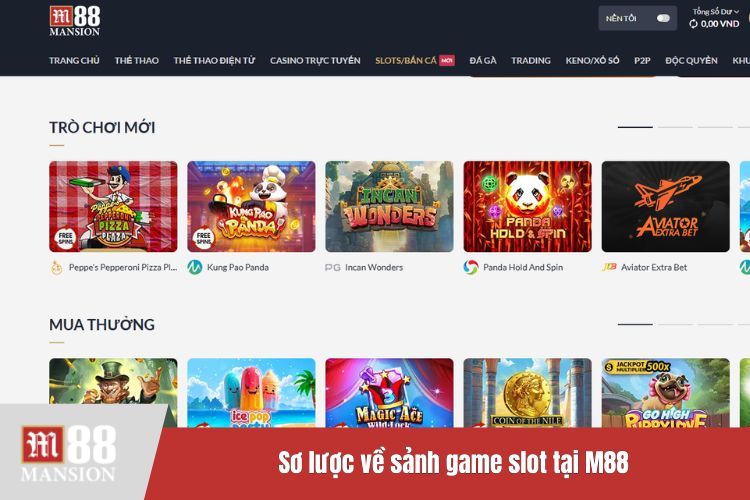 Sơ lược về sảnh game slot tại M88